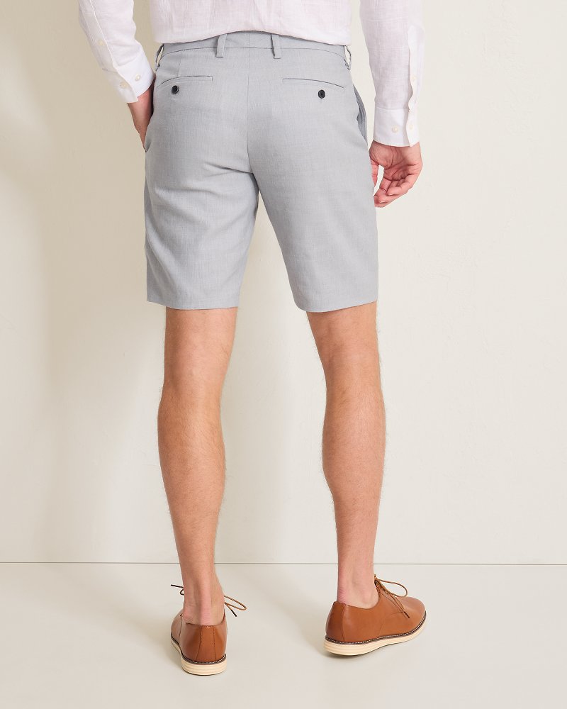 Latigo Beach Linen-Blend Flat-Front 10-Inch Shorts - Bala Shark