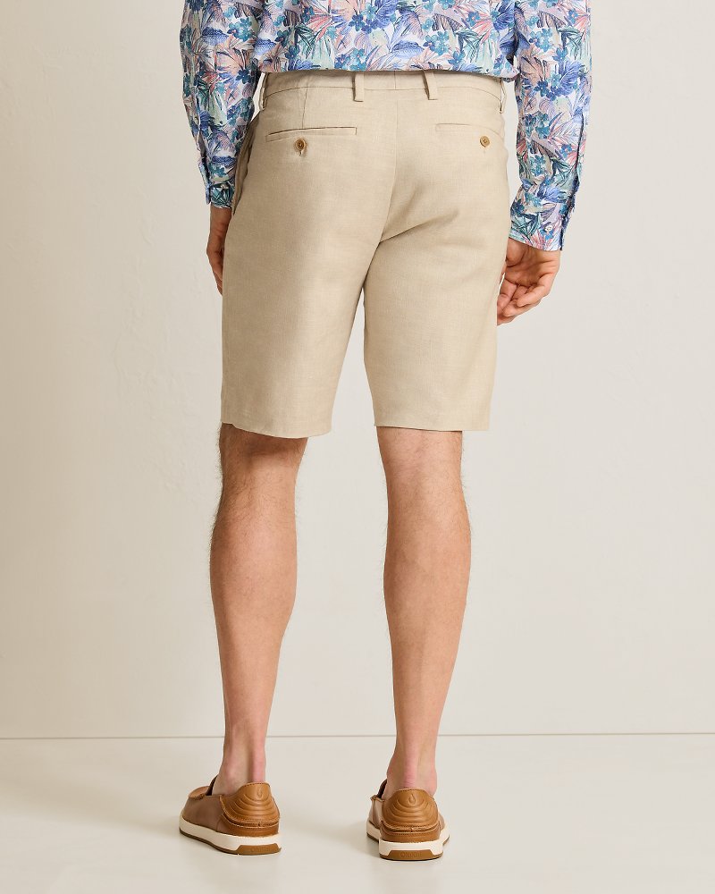 Latigo Beach Linen-Blend Flat-Front 10-Inch Shorts - Stone Khaki