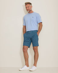 Boracay Palm Press 9-Inch Shorts - Cobalt Sea