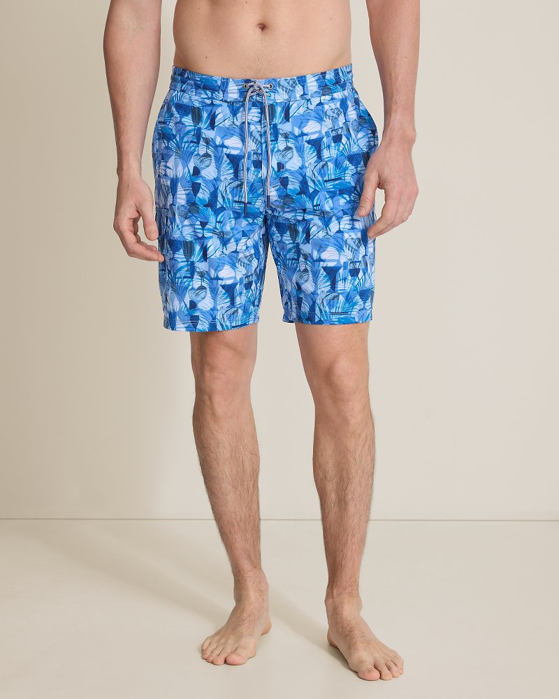 Baja Fizz &amp; Fronds 8-Inch Boardshorts - Grape Pools