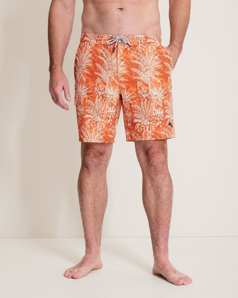 Baja Sunset Palms 8-Inch Boardshorts - Dusty Orange