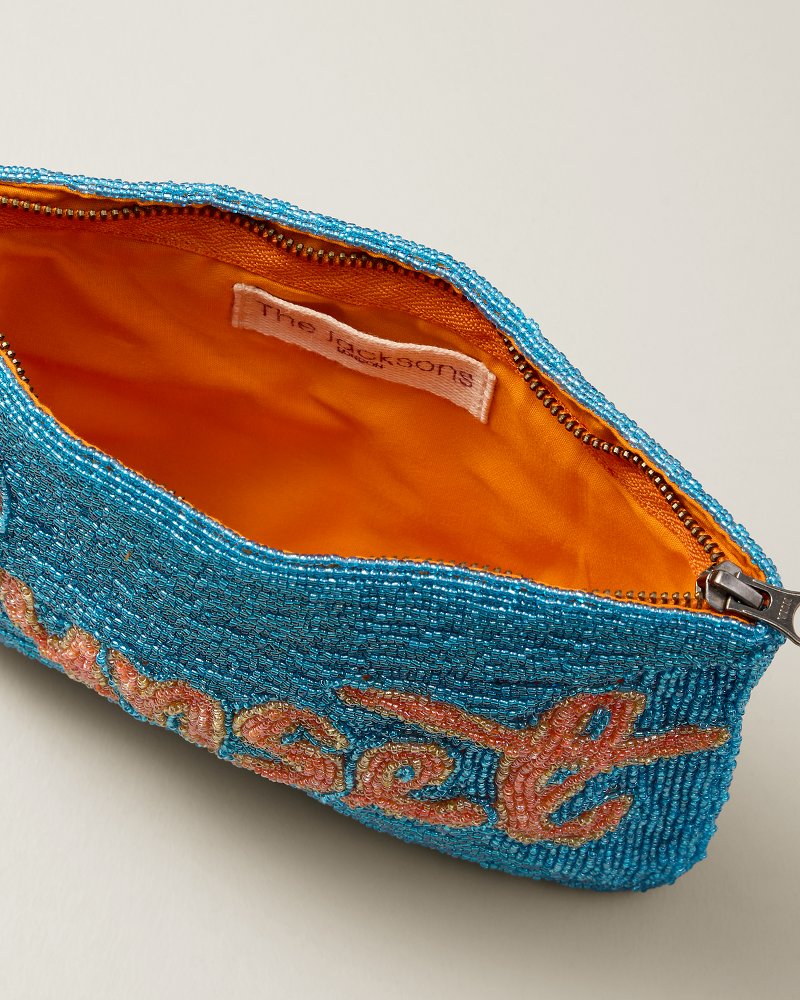Sunrise Sunset Beaded Clutch - Blue Sea