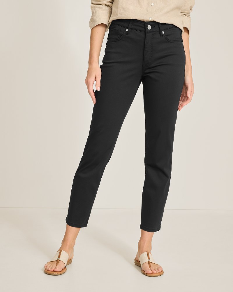 Boracay Beach High-Rise Ankle Jeans - Black