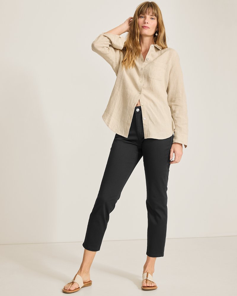 Boracay Beach High-Rise Ankle Jeans - Black
