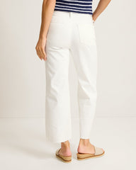 Ella Twill High-Rise Cropped Wide-Leg Jeans - Sugar Wash