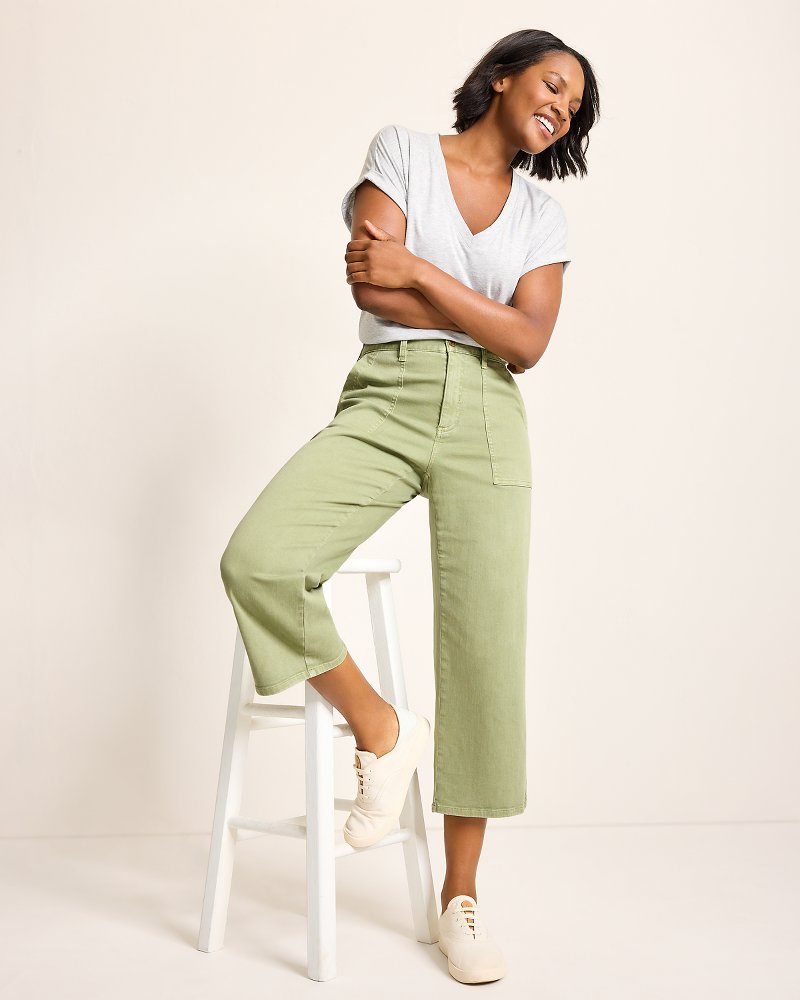 Boracay Cropped Field Pants - Dusty Thyme