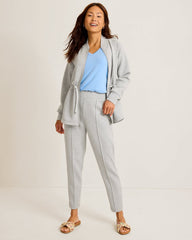 Palm Voyage Pintuck Pants - Pearl Grey Hthr