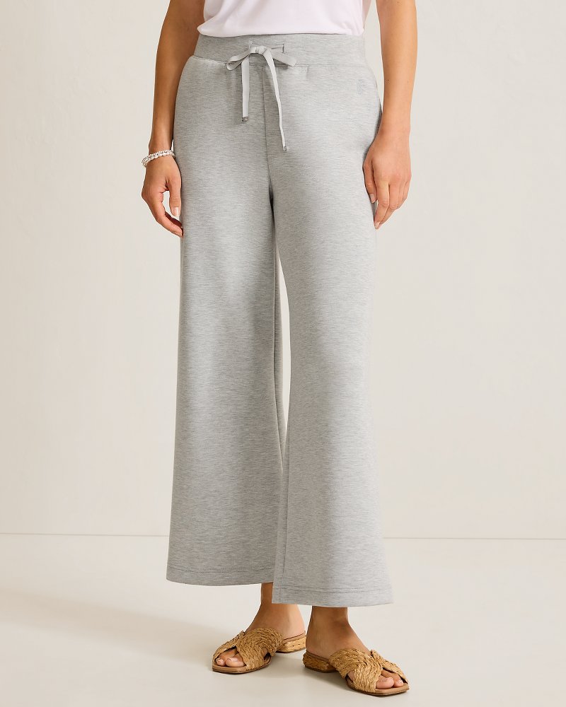 Palm Voyage Wide-Leg Pants - Pearl Grey Hthr