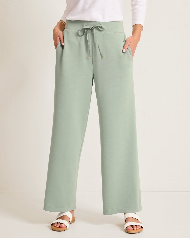 Palm Voyage Wide-Leg Pants - Aged Mint