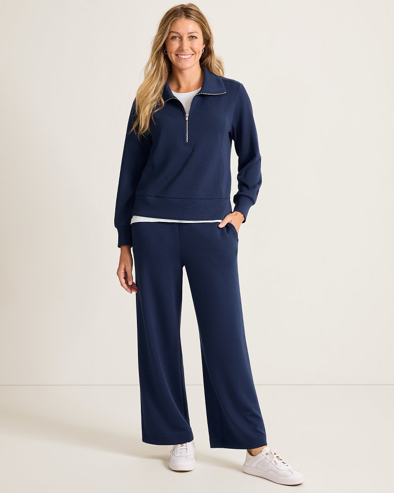 Palm Voyage Wide-Leg Pants - Coastline