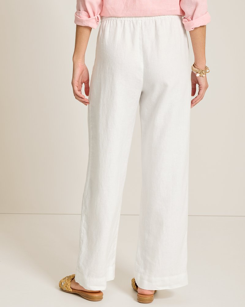 Two Palms High-Rise Linen Easy Pants - White