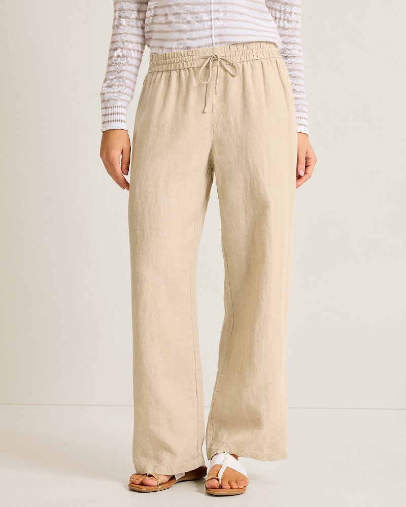 Two Palms High-Rise Linen Easy Pants - Natural