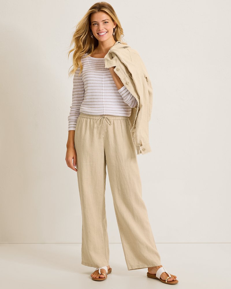 Two Palms High-Rise Linen Easy Pants - Natural