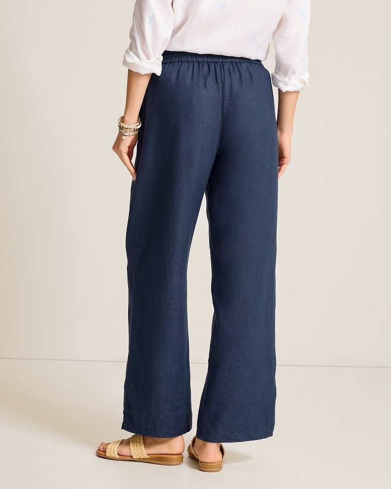 Two Palms High-Rise Linen Easy Pants - Coastline