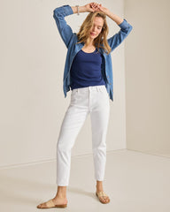 Ella Mid-Rise Slim Boyfriend Jeans - Sugar Wash