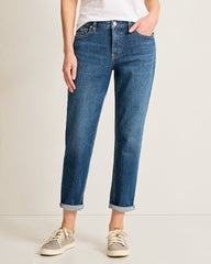 Mid-Rise Slim Boyfriend Jeans - Tidal Wash