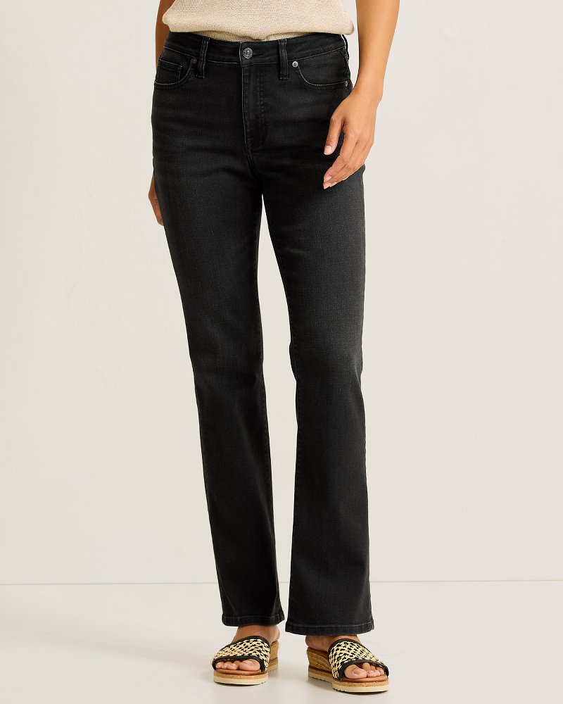 Black Mid-Rise Flare Jeans - Obsidian Coast Wash