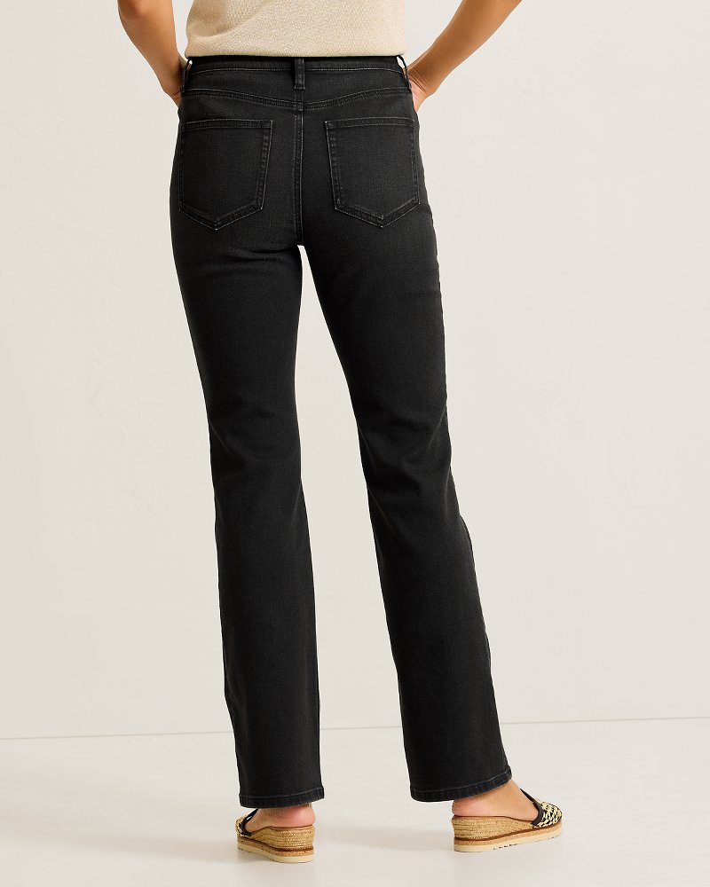 Black Mid-Rise Flare Jeans - Obsidian Coast Wash