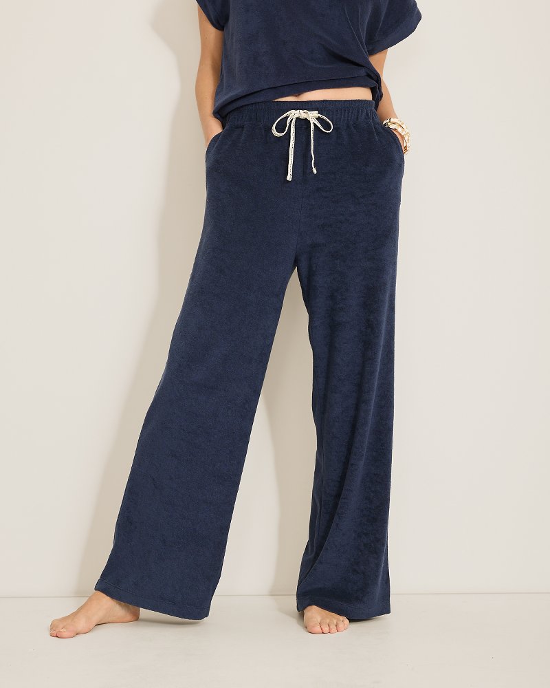 Suncoast Loop Terry Wide-Leg Pants - Coastline
