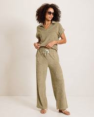 Suncoast Loop Terry Wide-Leg Pants - Sea Clay
