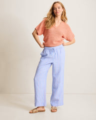 Two Palms Sea Salt Bay High-Rise Linen Easy Pants - Grape Pools