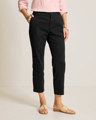 Coastal Beach Cropped Chino - Black
