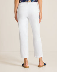 Coastal Beach Cropped Chino - White