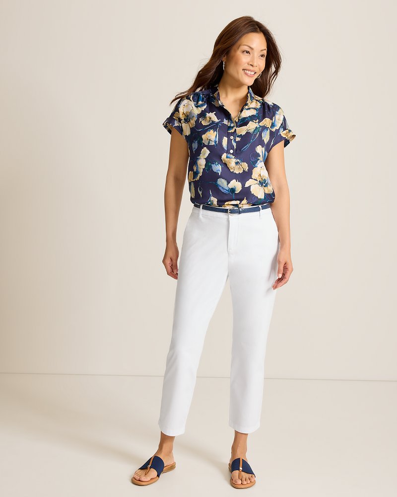 Coastal Beach Cropped Chino - White