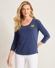 Collegiate Ashby Isles 3/4-Scoop-Neck T-Shirt - Michigan