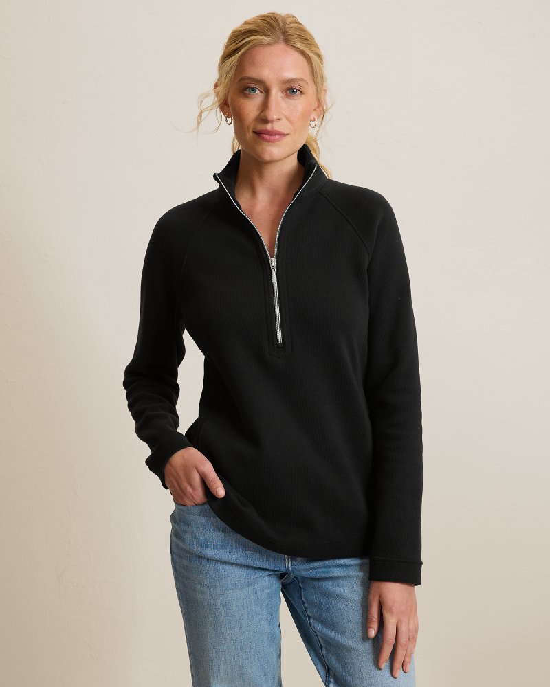 Aruba Half-Zip Sweatshirt - Black