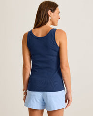 Sunset Bay Ribbed Tank Top - Island Navy