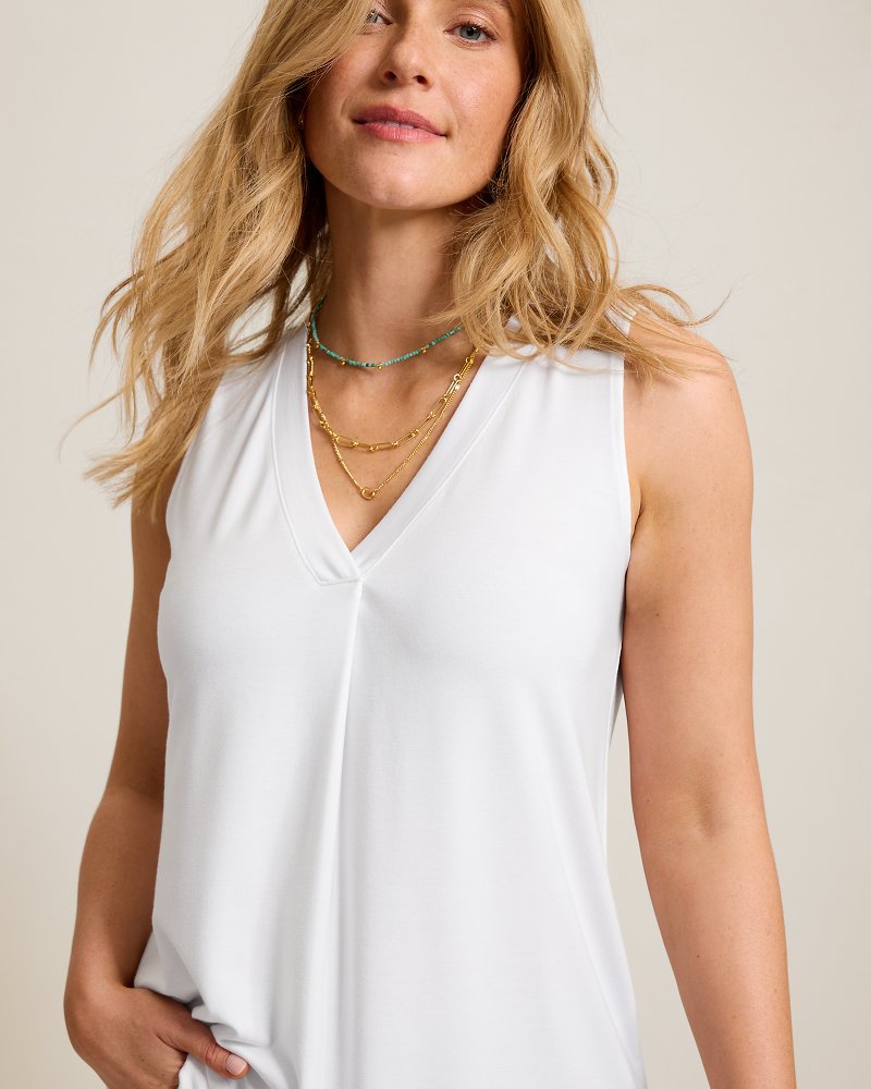 Kauai V-Neck Tank Top - White