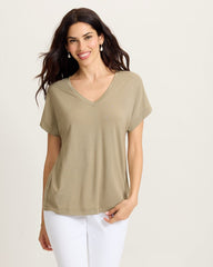 Kauai V-Neck T-Shirt - Sea Clay