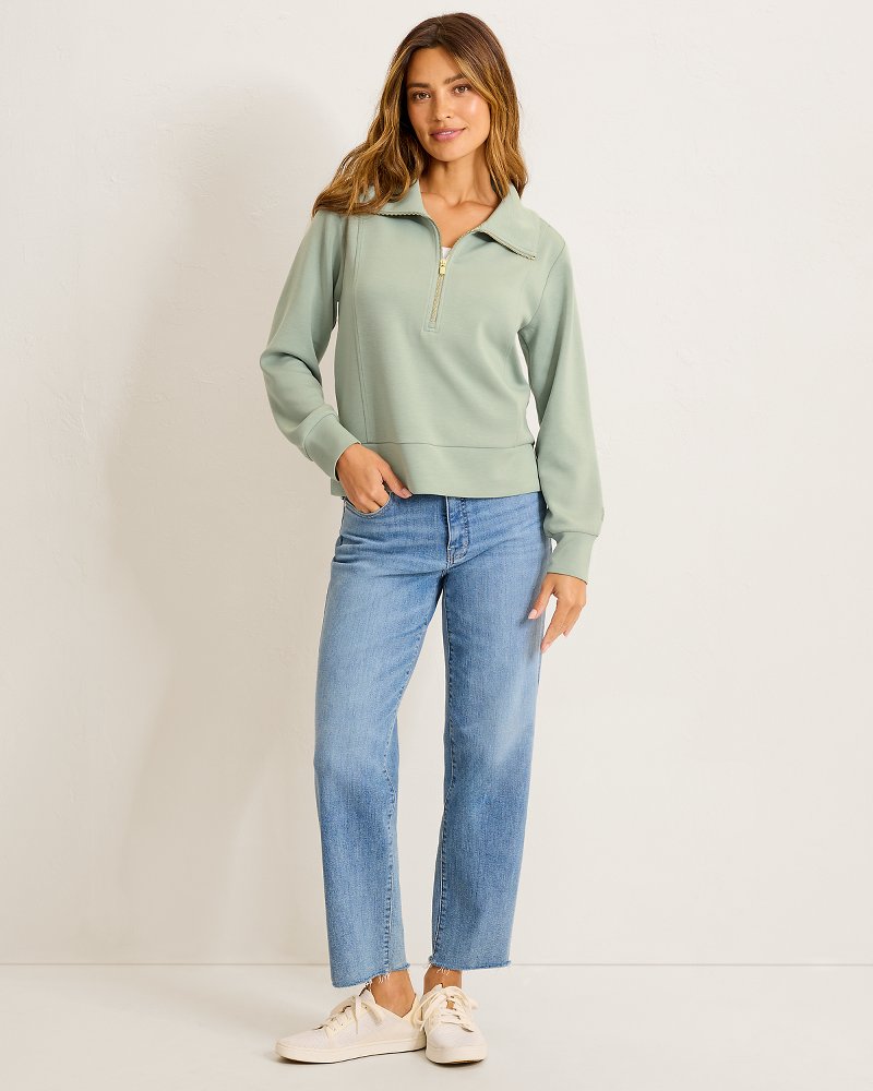 Palm Voyage Half-Zip Sweatshirt - Aged Mint