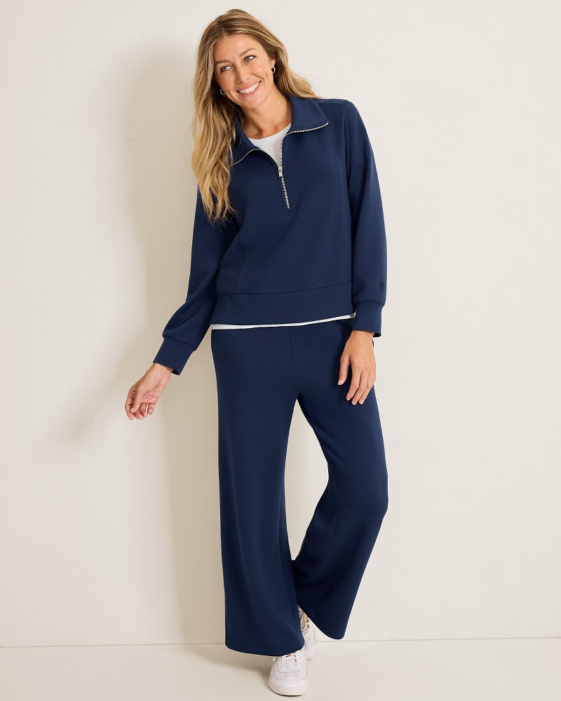 Palm Voyage Half-Zip Sweatshirt - Coastline