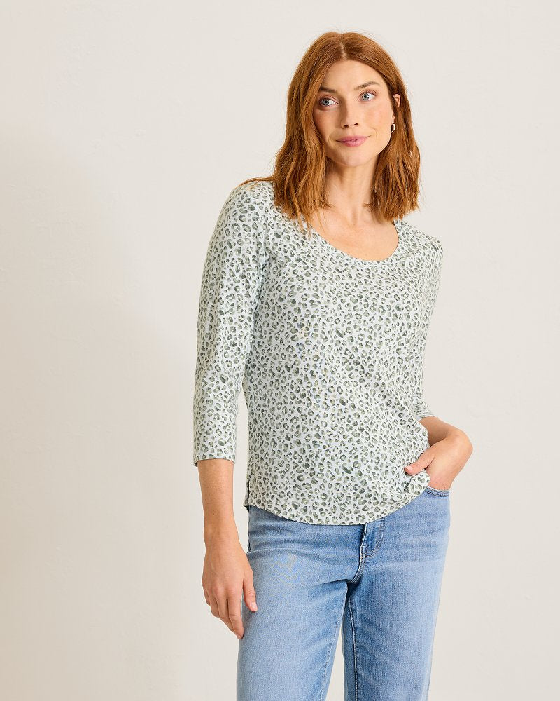Ashby Isles Lux Leo 3/4-Sleeve T-Shirt - Aloe