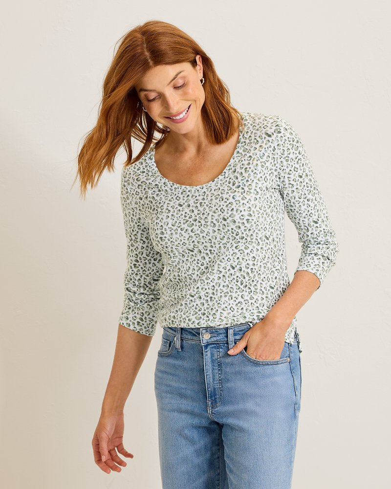 Ashby Isles Lux Leo 3/4-Sleeve T-Shirt - Aloe