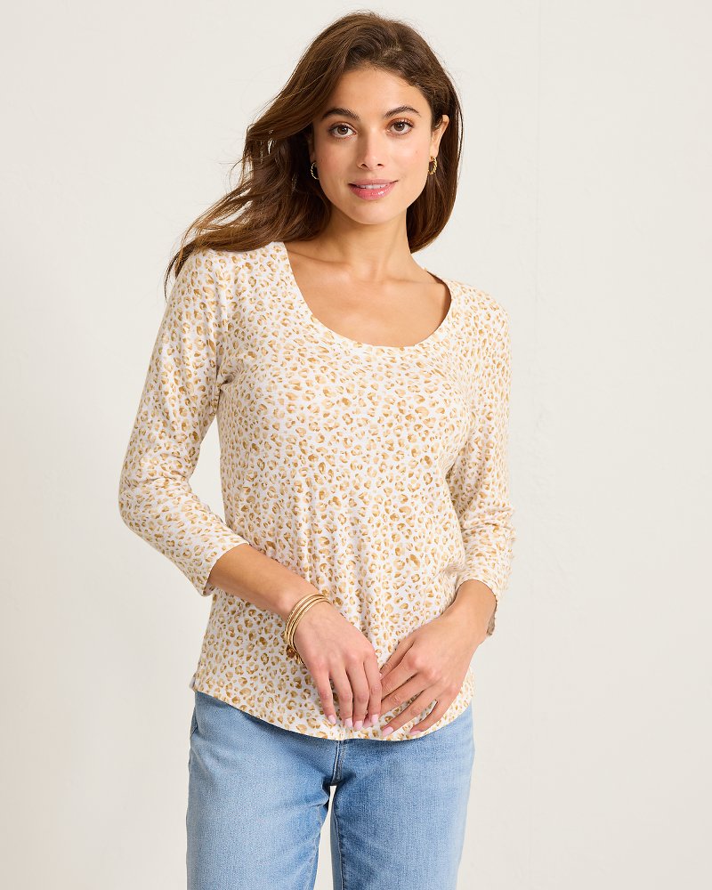 Ashby Isles Lux Leo 3/4-Sleeve T-Shirt - Crouton