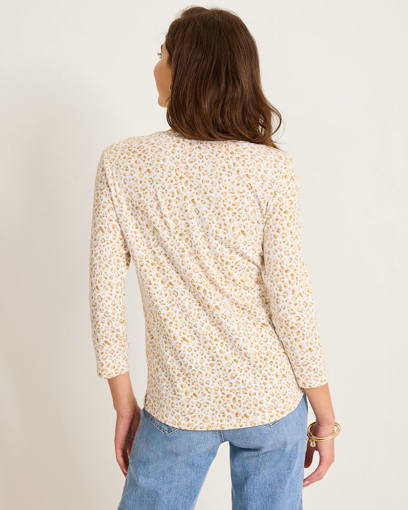 Ashby Isles Lux Leo 3/4-Sleeve T-Shirt - Crouton