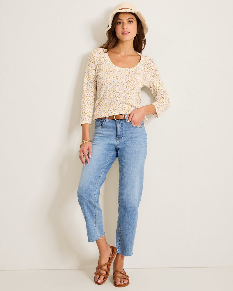 Ashby Isles Lux Leo 3/4-Sleeve T-Shirt - Crouton