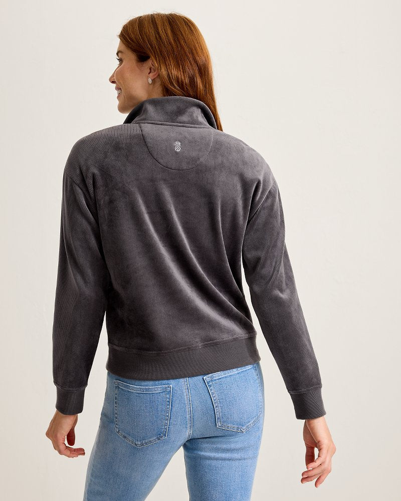 Cozy Cove Cord Half-Zip Sweatshirt - Steel Wool