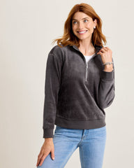 Cozy Cove Cord Half-Zip Sweatshirt - Steel Wool