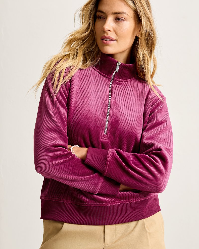 Cozy Cove Cord Half-Zip Sweatshirt - Santa Ana