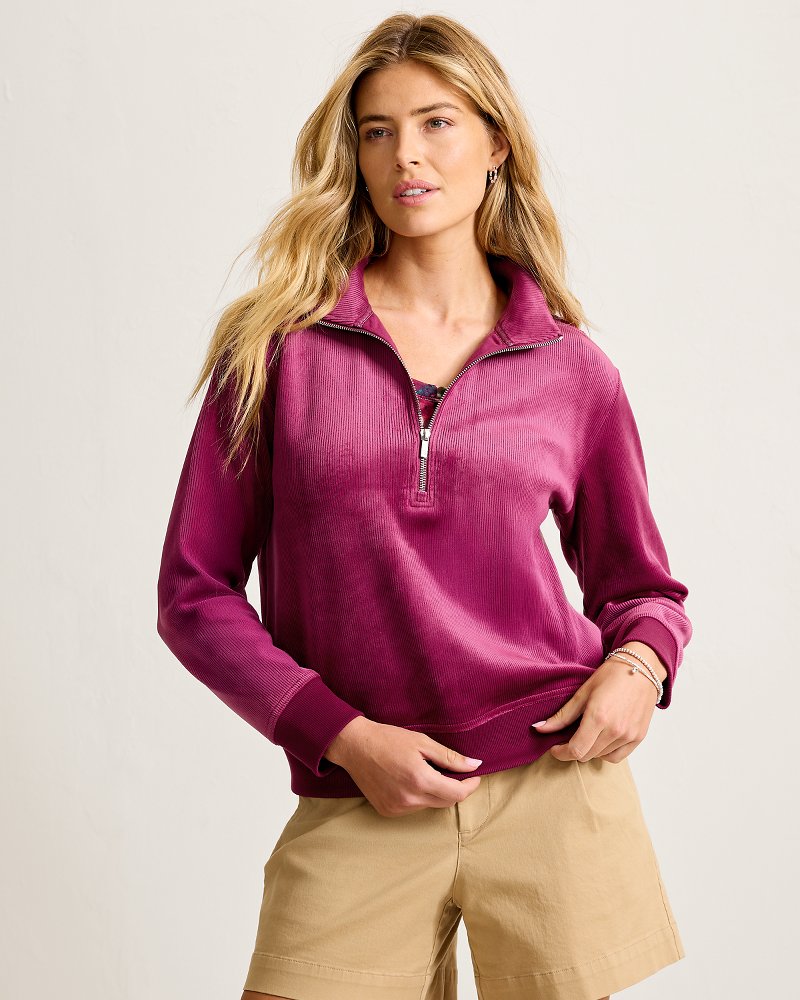 Cozy Cove Cord Half-Zip Sweatshirt - Santa Ana