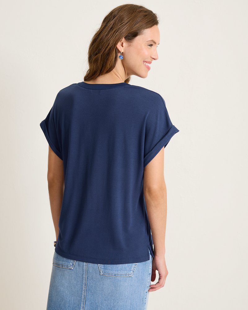Kauai Split-Neck T-Shirt - Coastline