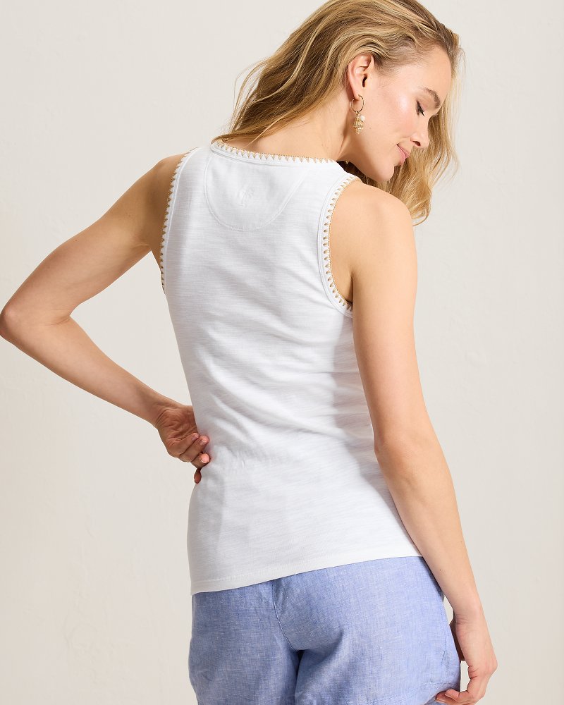 Ashby Isles Crochet Stitch Tank Top - White