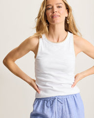 Ashby Isles Crochet Stitch Tank Top - White