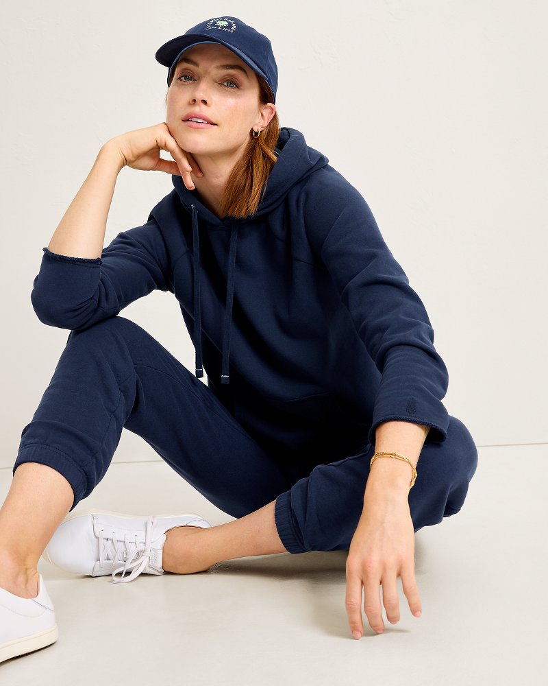 Marina Del Mar Raw-Edge Hoodie - Coastline