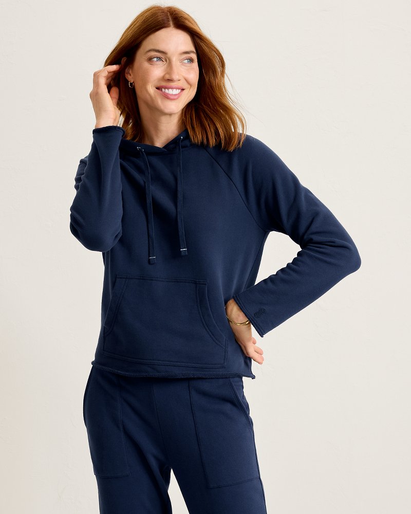Marina Del Mar Raw-Edge Hoodie - Coastline