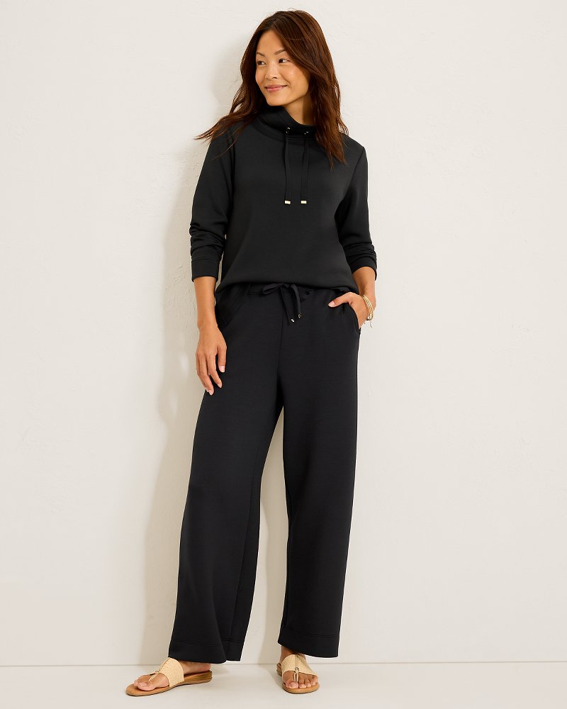 Palm Voyage Funnel-Neck Sweatshirt - Black